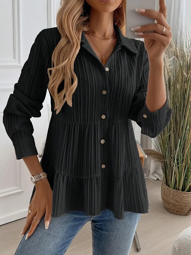 MELINDA | Stylish Long Sleeve Shirt With Buttons