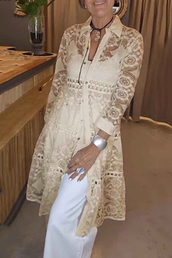 Cassia | Elegant Lace Button Shirt – Timeless Elegance, Everyday Comfort