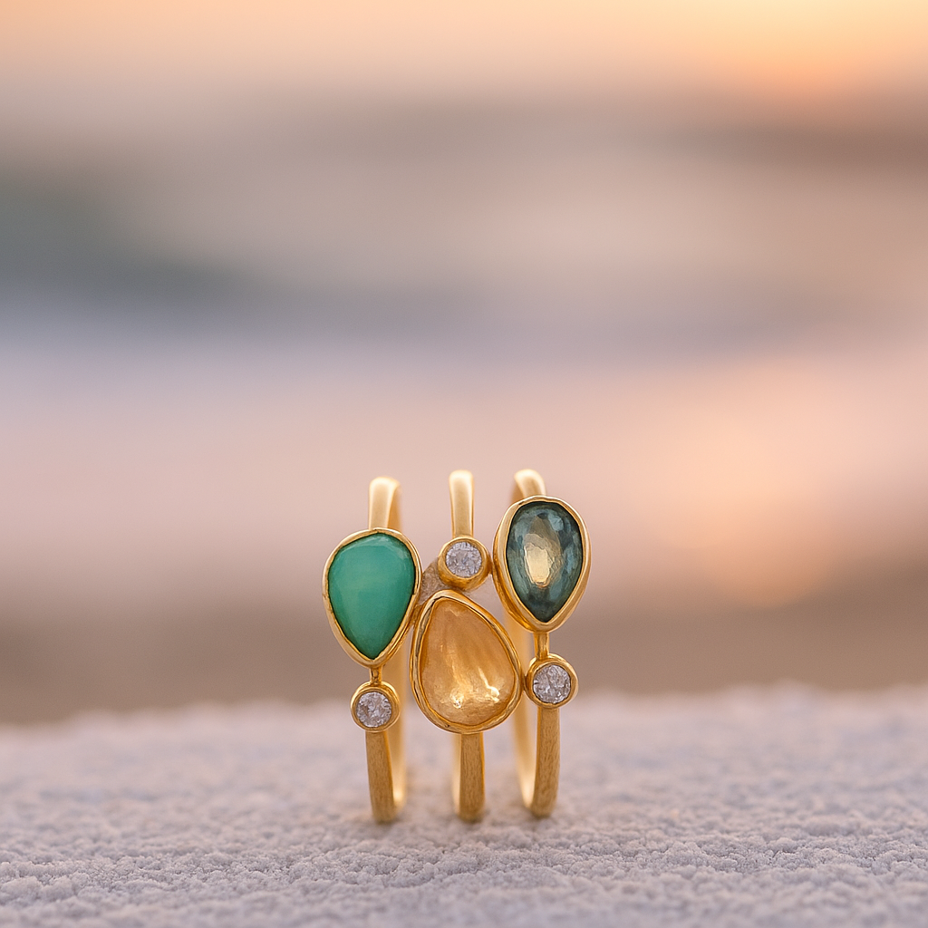 Radiant Wave Trio Ring