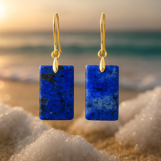 Almirea | Oceanic Wave Rectangle Earrings