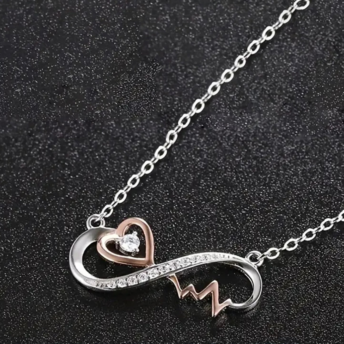 Mother & Daughter Infinity Heartbeat | Necklace