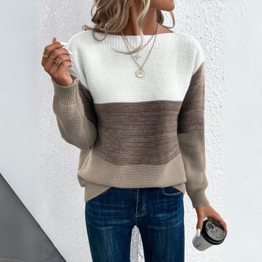 CLARA | Elegant Three-Tone Sweater