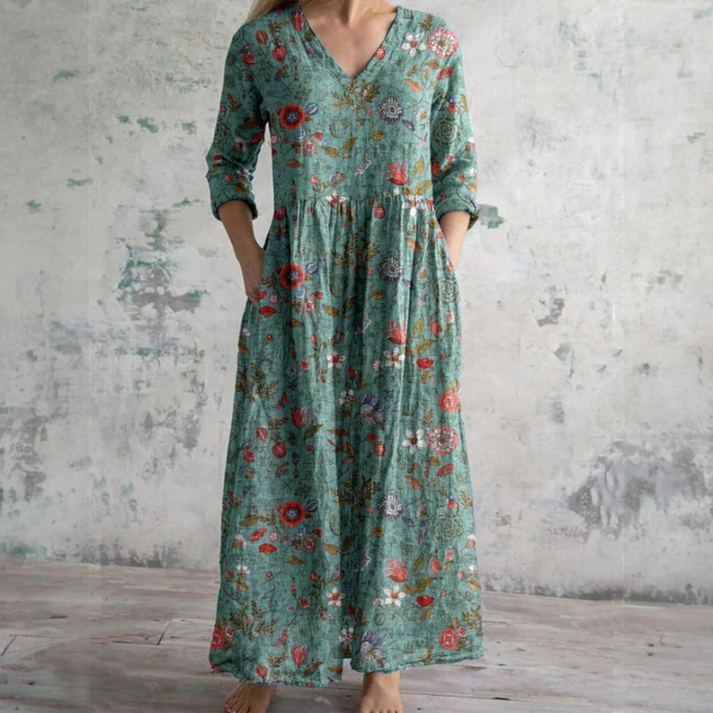 Karry | Elegant Vintage Floral Dress