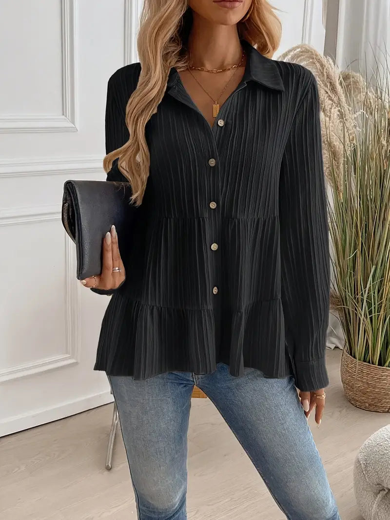 MELINDA | Stylish Long Sleeve Shirt With Buttons
