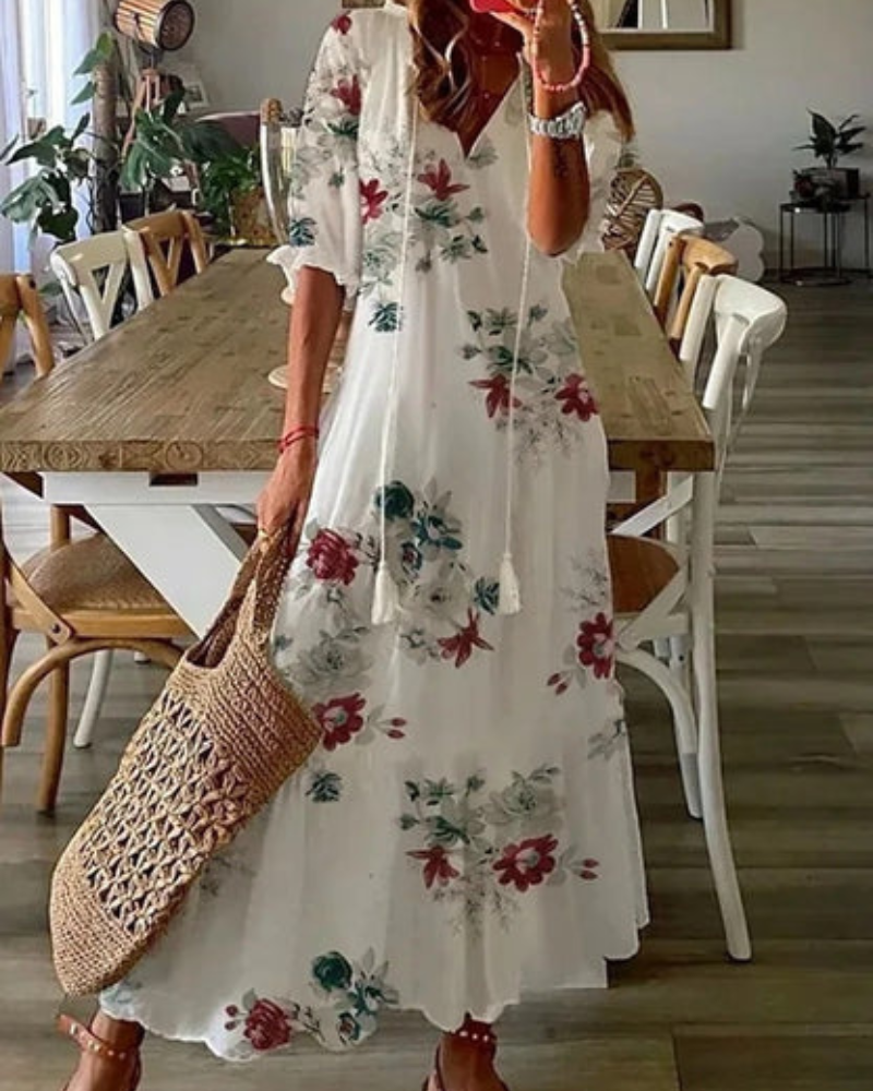 Mikaela | Stylish Boho Belly-Covering Dress
