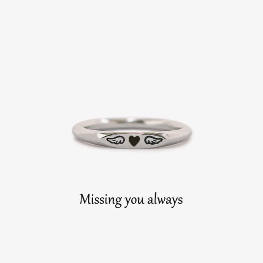 For Memorial | Tiny Heart with Wings Ring