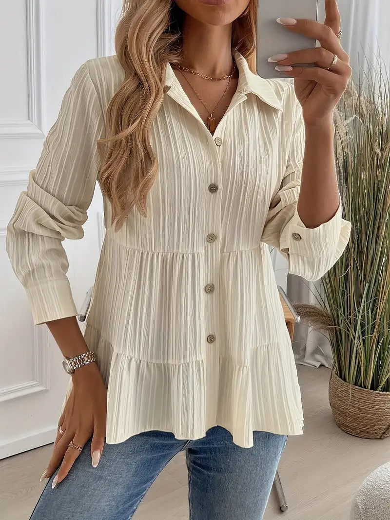 MELINDA | Stylish Long Sleeve Shirt With Buttons