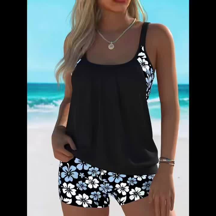 Isabella | Blue Floral Tankini Set