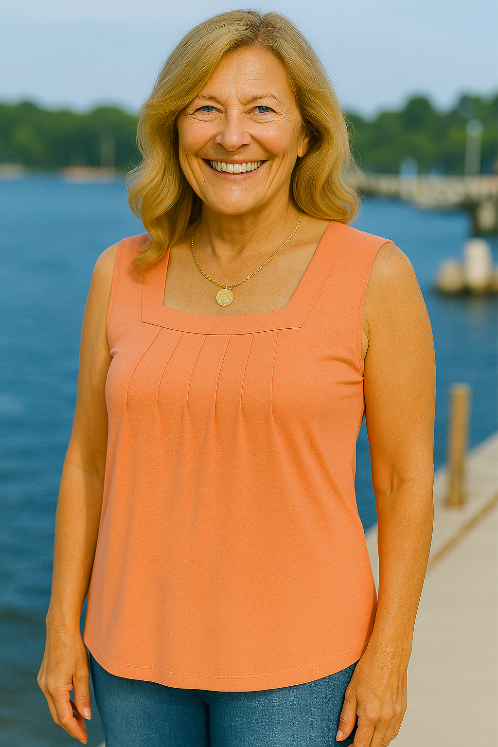 Colleen Sleeveless | Pleated Comfort Top – Confidence Without Compromise