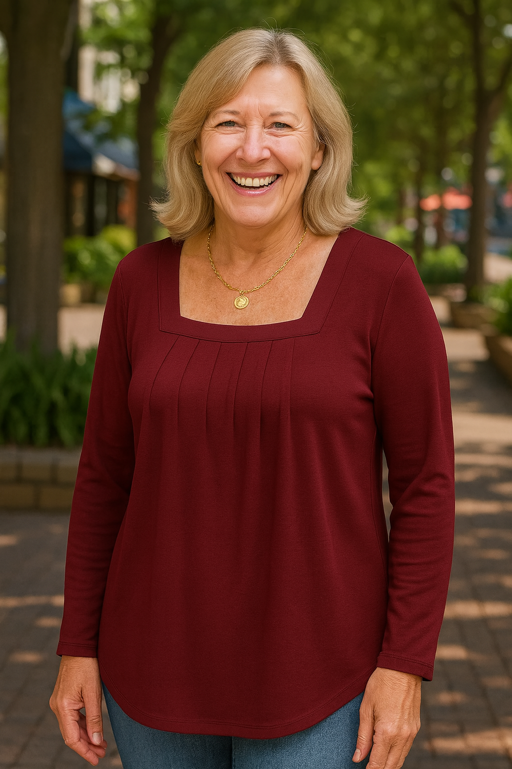 Colleen | Pleated Comfort Top – Long Sleeve Edition. Everyday confidence.