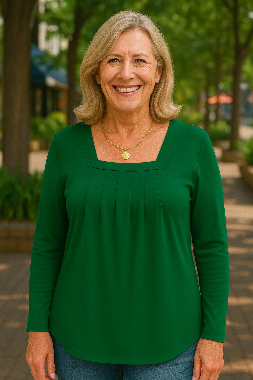 Colleen | Pleated Comfort Top – Long Sleeve Edition. Everyday confidence.