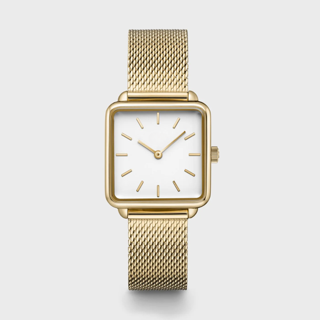 La Tétragone Watch Mesh, White, Gold Colour