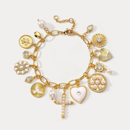 Vintage Cross Charm Bracelet