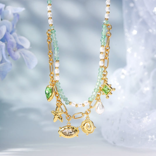 Vintage Charm Bead Necklace