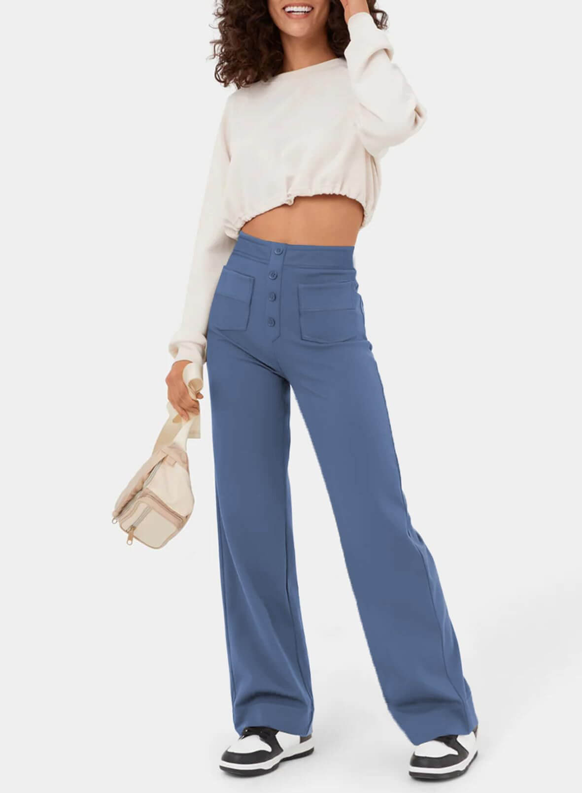 Marjorie | High-Waist Stretch & No-Pill Trouser – Timeless Confidence