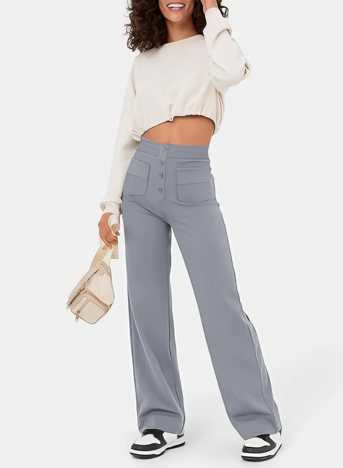 Marjorie | High-Waist Stretch & No-Pill Trouser – Timeless Confidence