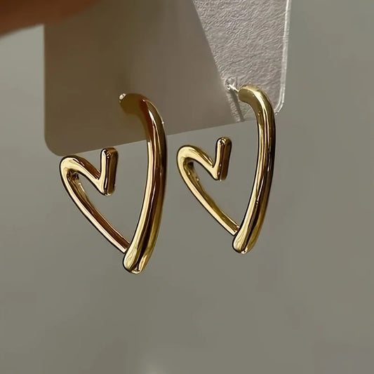 Elegant Heart-Shaped Stainless Earrings