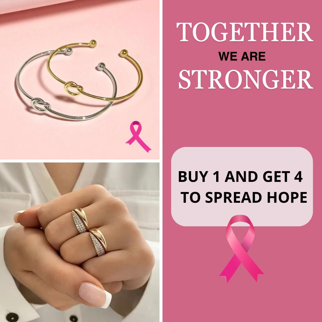 Breast Cancer Support Set | 2 Rings and 2 Bracelets