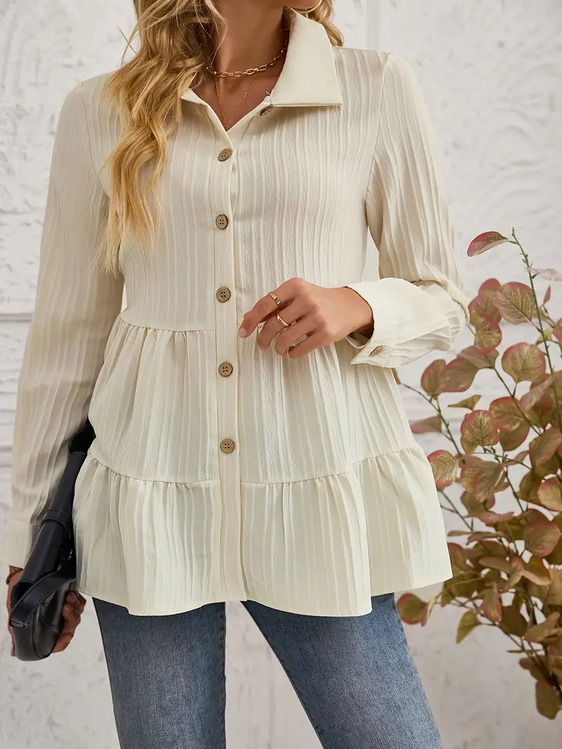 MELINDA | Stylish Long Sleeve Shirt With Buttons