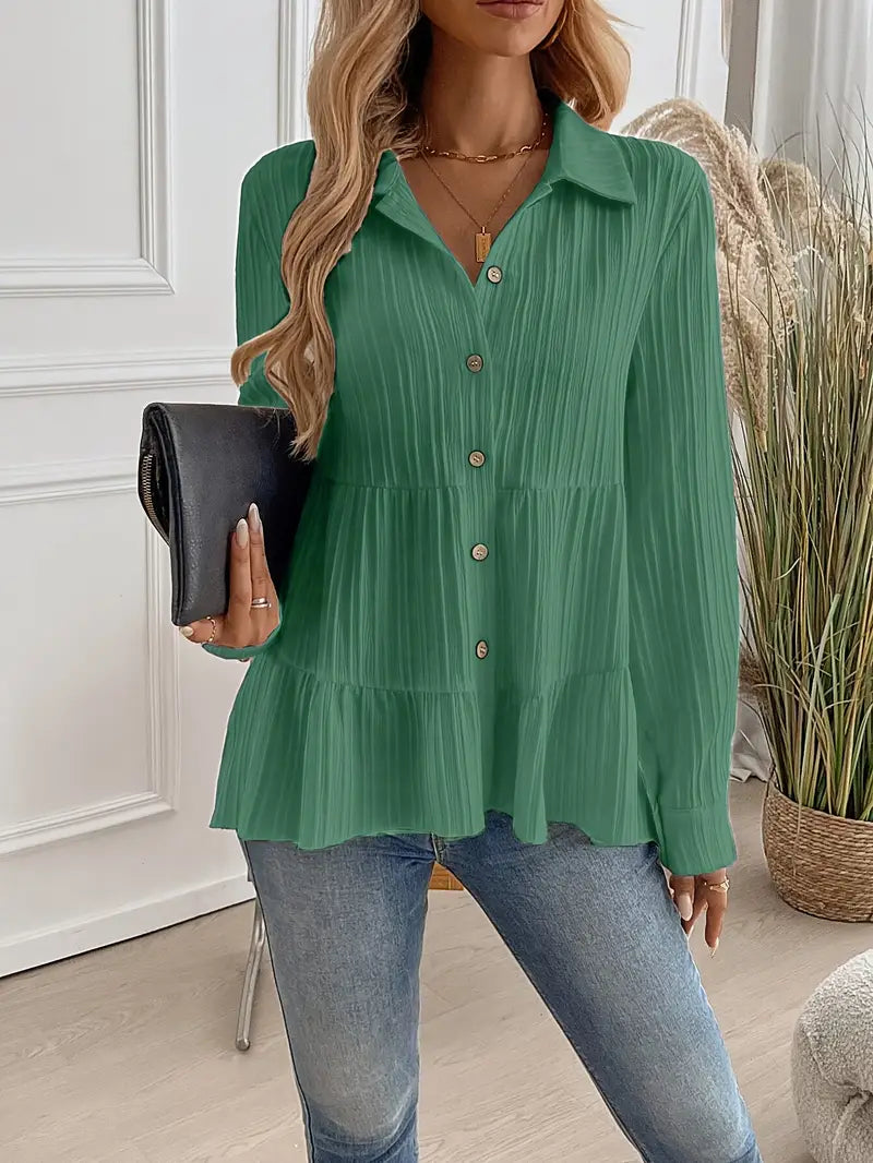 MELINDA | Stylish Long Sleeve Shirt With Buttons