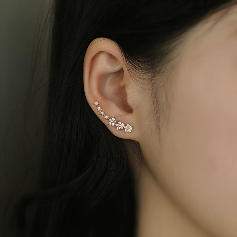 Luxury Floral Rhinestone Earrings