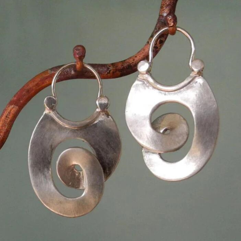 Vintage Silver Spiral Earrings
