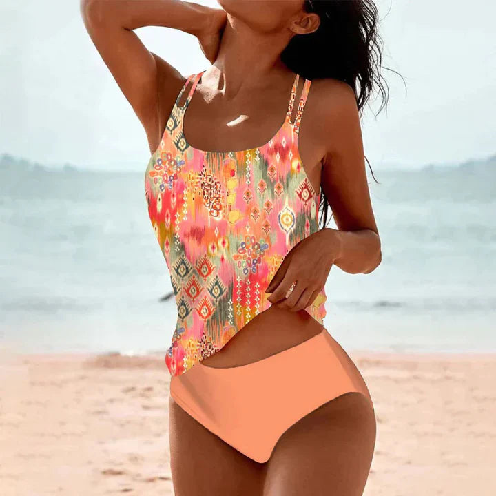Madelyn | Vibrant Swimsuit Tank Top with Boxer Set