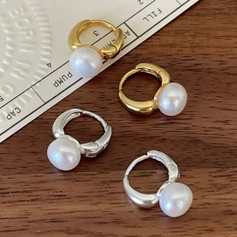 Unique Golden Pearl Earrings