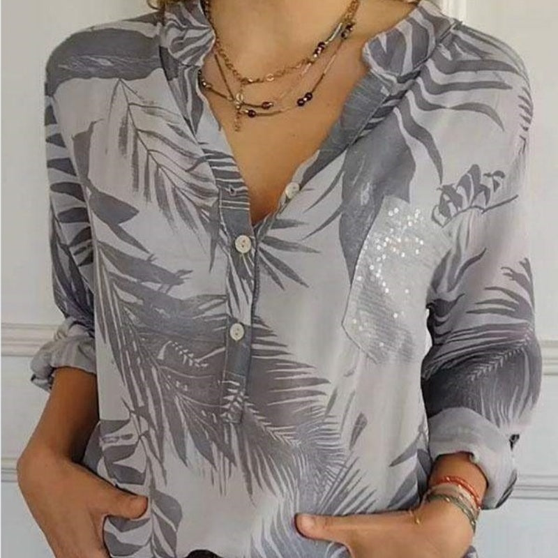 Winnie | Chic Printed V-Neck Blouse