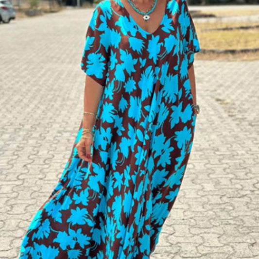 Letisia | Stylish Printed V-Neck Dress