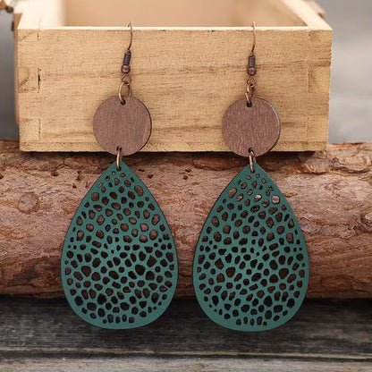Vintage Leather Drop Earrings