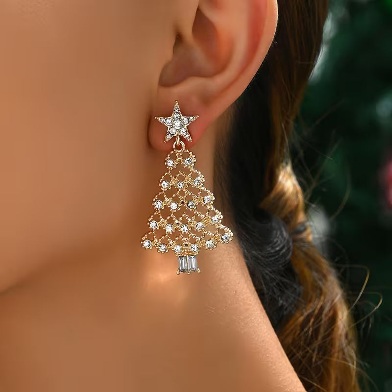 Sparkling Christmas Tree Earrings
