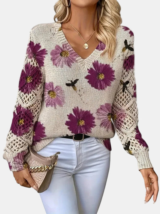 AMELIE | Elegant Floral Cardigan