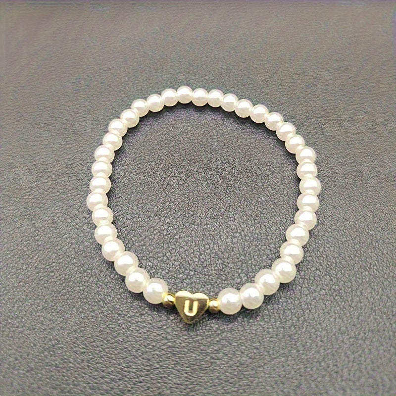 Chic A-Z Heart Initial Bracelet