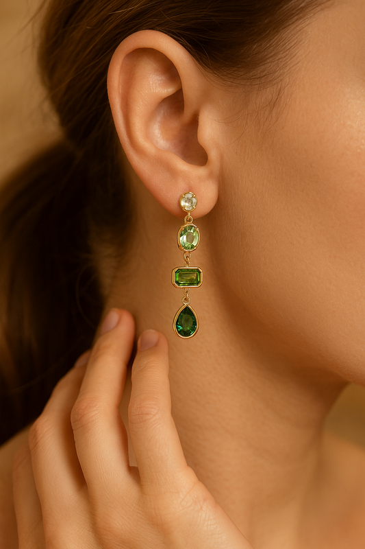 Emerald Elegance - Radiant Drop Earrings