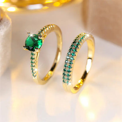 Gold Serena Emerald Jewellery Set