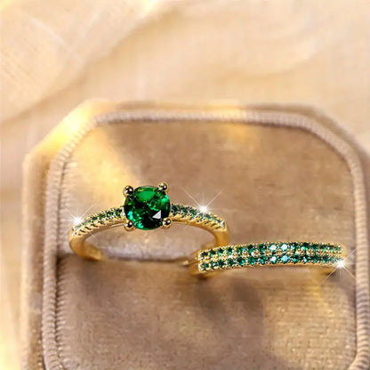 Gold Serena Emerald Jewellery Set