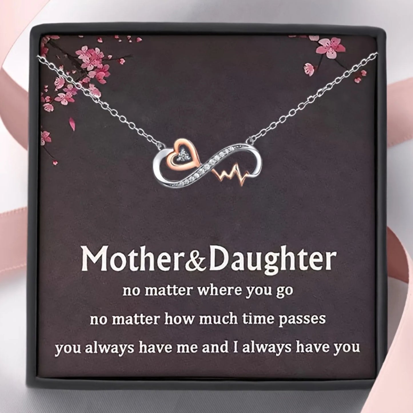 Mother & Daughter Infinity Heartbeat | Necklace