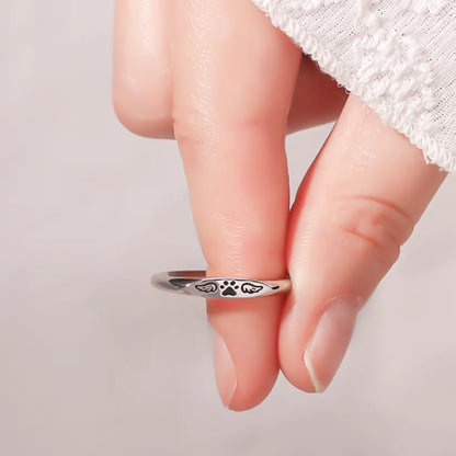 For Memorial | My Four-Legged Angel Is Always Near, Tiny Paw with Wings Ring