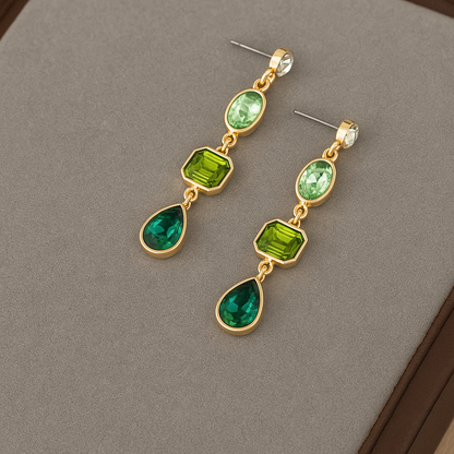 Emerald Elegance - Radiant Drop Earrings