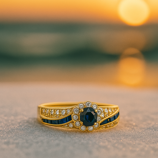 Ocean’s Whisper: Radiant Blue Elegance Ring