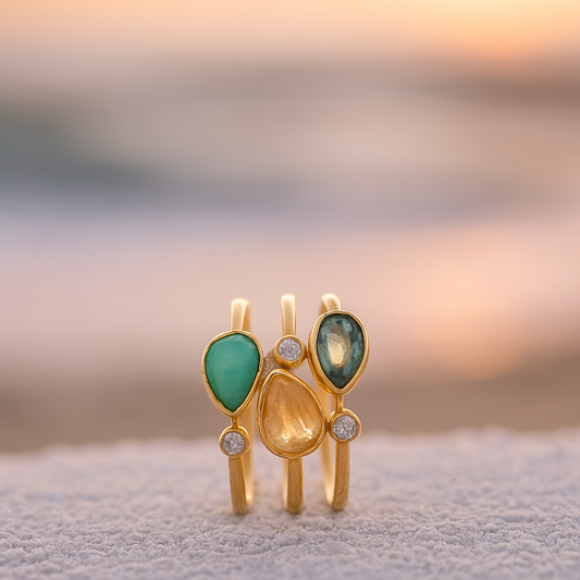 Radiant Wave Trio Ring