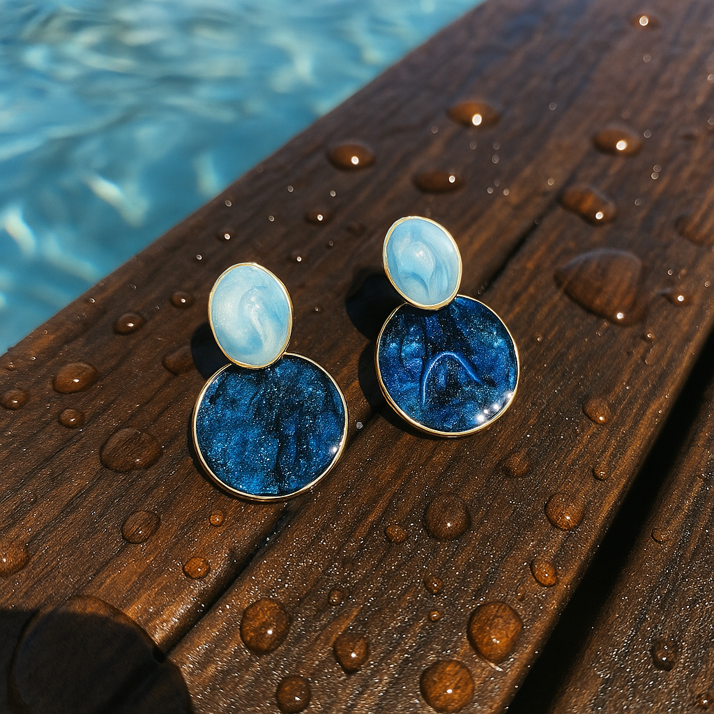 Dear | Celestial Waves Earrings: Radiant Ripple Drops