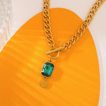 Emerald Gold Chunky Necklace
