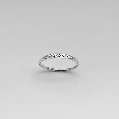 For Memorial | My Four-Legged Angel Is Always Near, Tiny Paw with Wings Ring