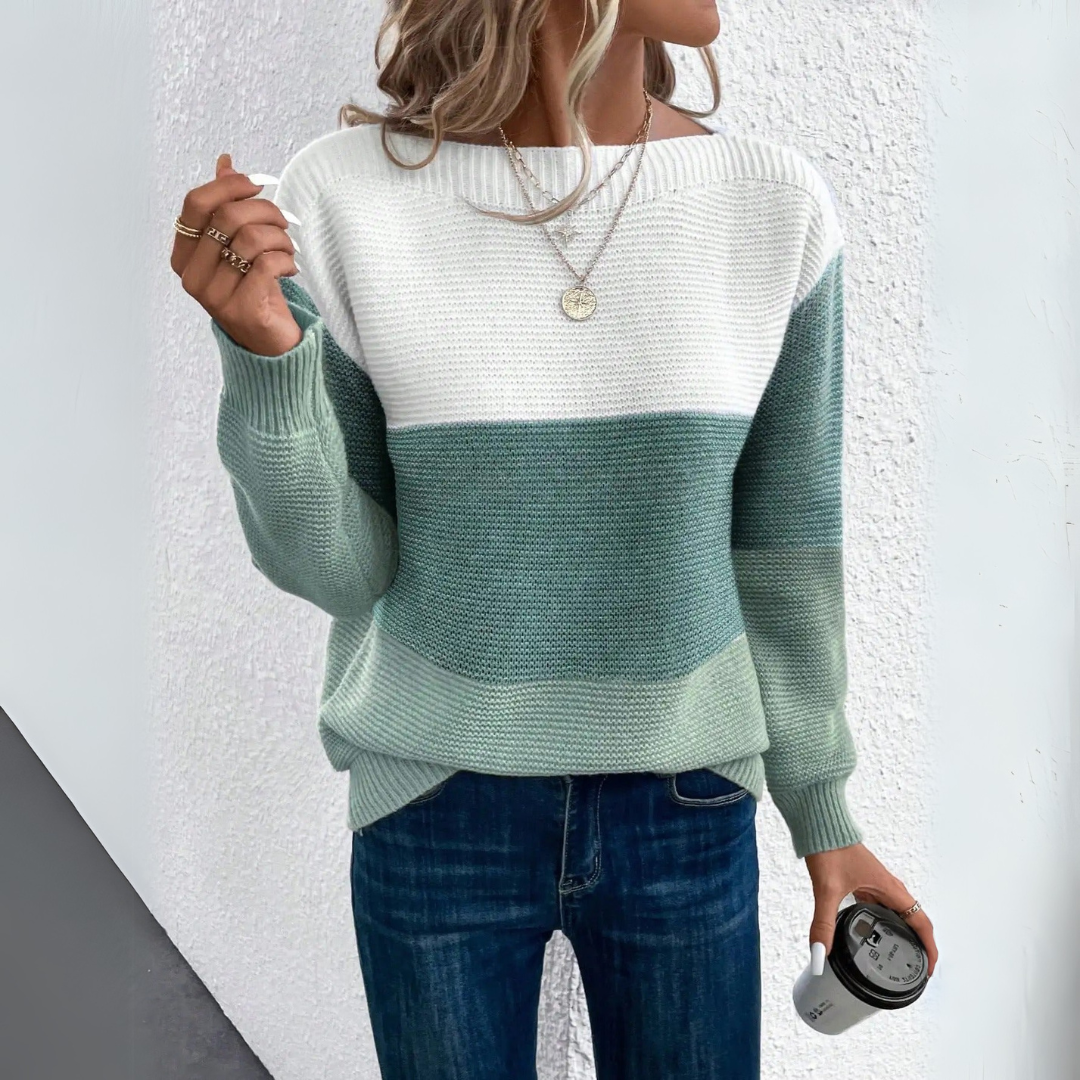 CLARA | Elegant Three-Tone Sweater