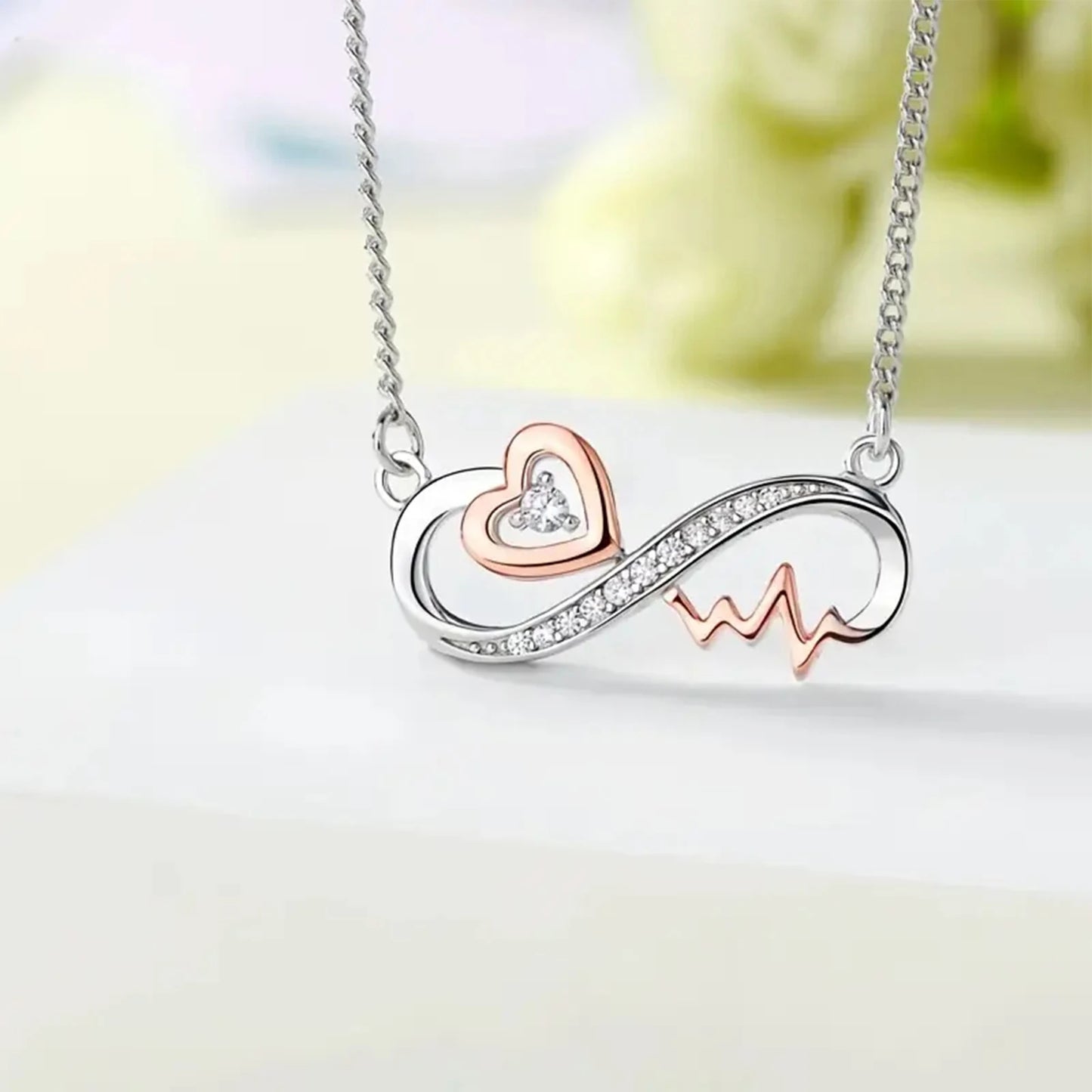 Mother & Daughter Infinity Heartbeat | Necklace