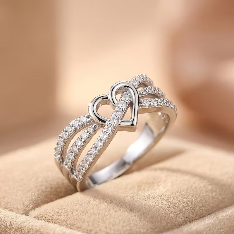 Gold Heart Sparkle Ring