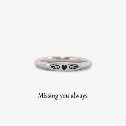 For Memorial | Tiny Heart with Wings Ring