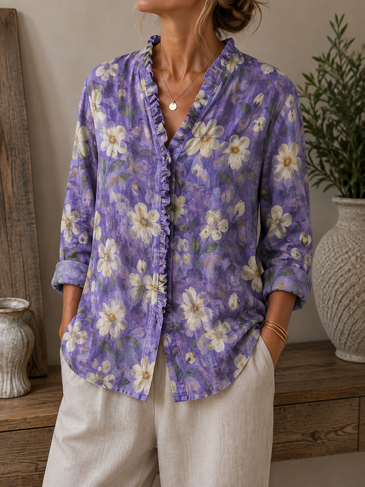 Wear Pink | Eline Purple Flower Blouse